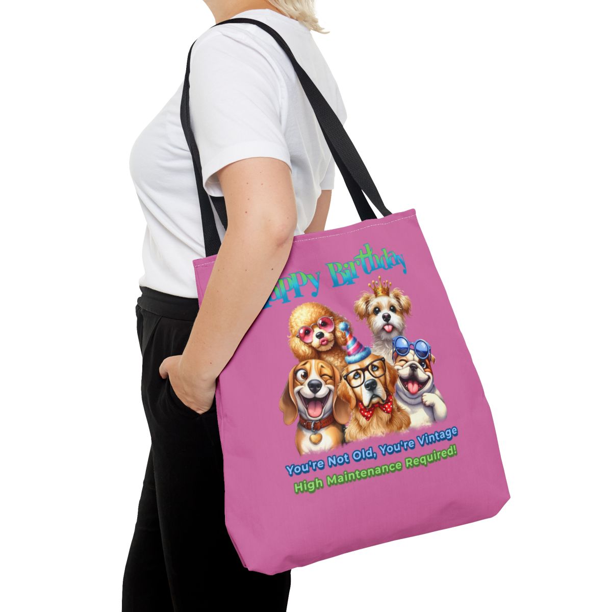 Vintage Dog Birthday Tote - Funny Gift for Dog Lovers & Women