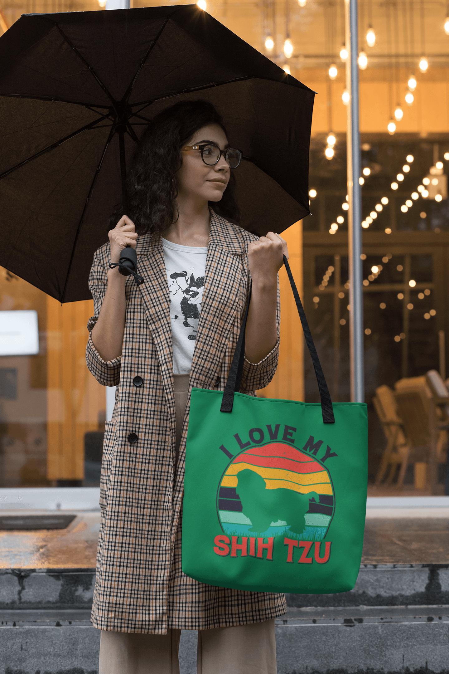 I Love My Shih Tzu With Rainbow Tote Bag - Shih Tzu Gifts