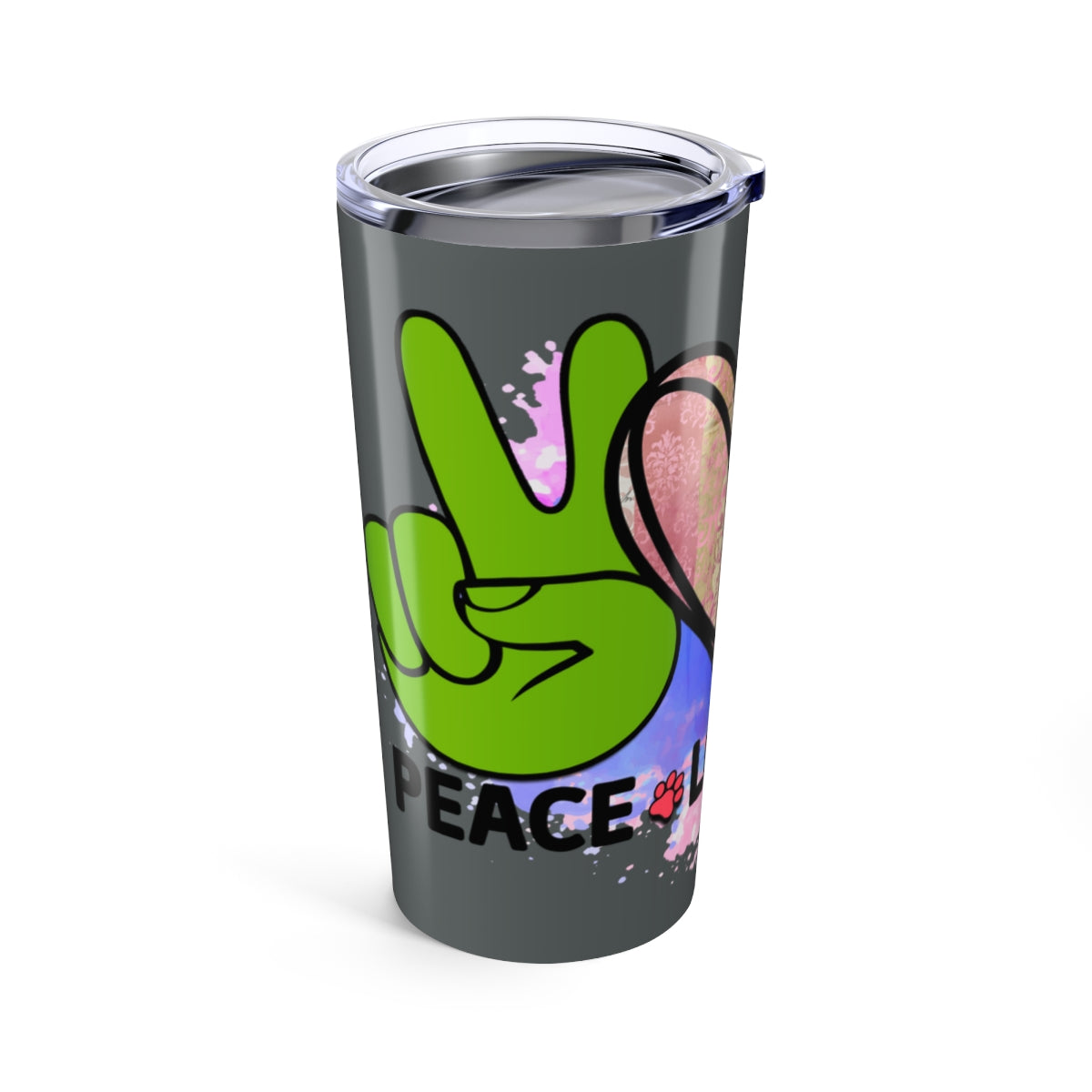 Peace Love Dogs Tumbler - 20oz Insulated Cup, Gift for Dog Lovers
