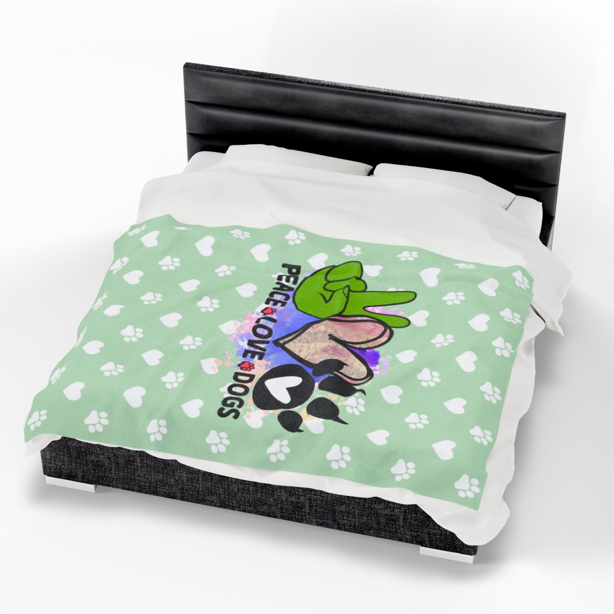 Peace Love Dogs Blanket – Soft & Cozy Gift for Dog Lovers