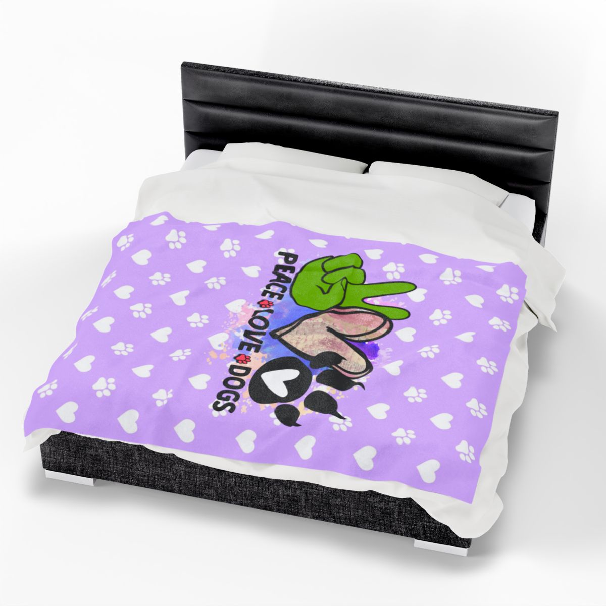 Peace Love Dogs Blanket – Soft & Cozy Gift for Dog Lovers