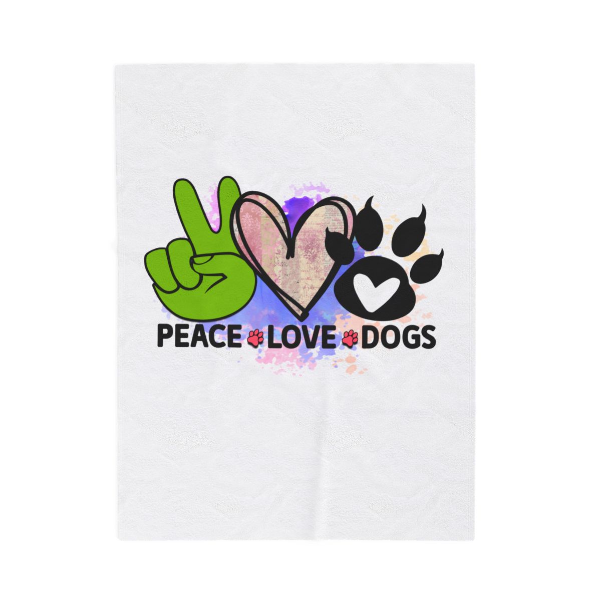 Peace Love Dogs Blanket – Soft & Cozy Gift for Dog Lovers