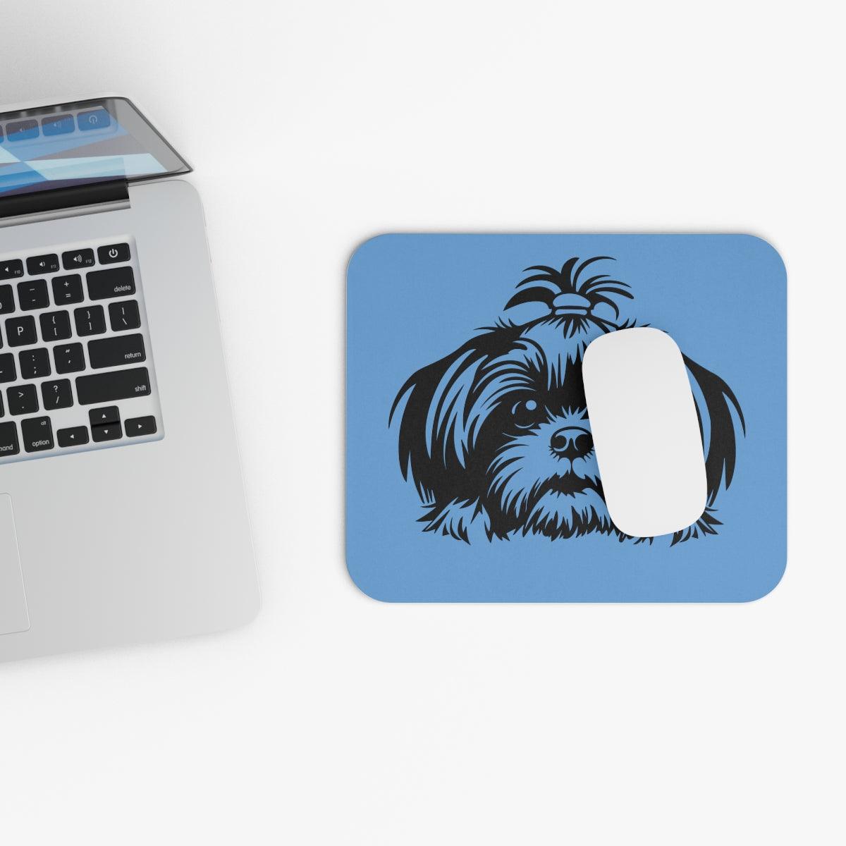 Shih-Tzu-Black-and White-white- Mouse Pad (Rectangle) - Shih Tzu Gifts