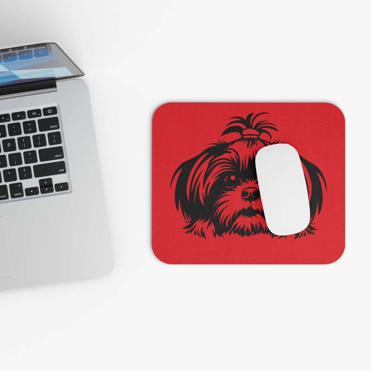 Shih-Tzu-Black-and White-white- Mouse Pad (Rectangle) - Shih Tzu Gifts