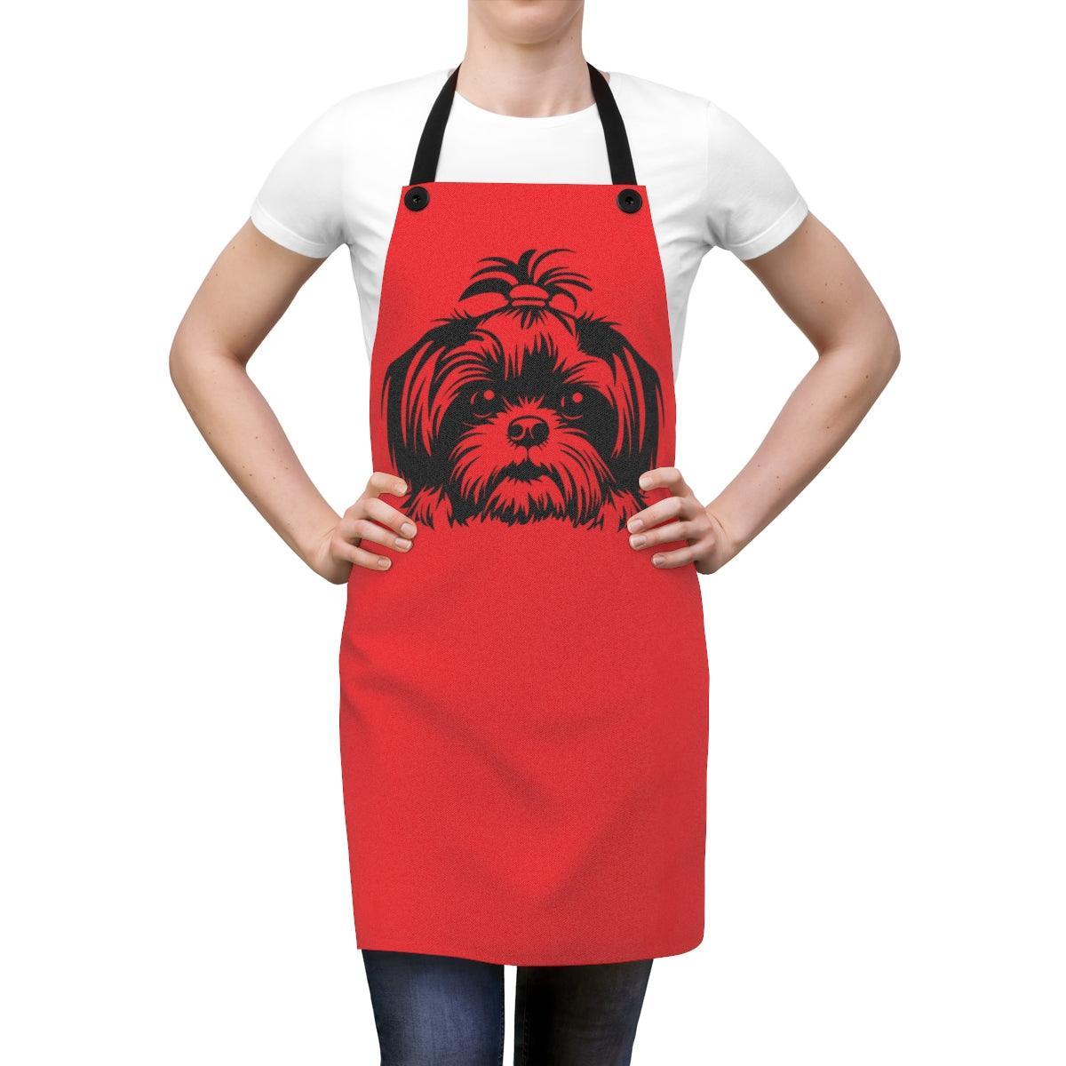 Shih-Tzu-Black-and-White-white-Apron - Shih Tzu Gifts
