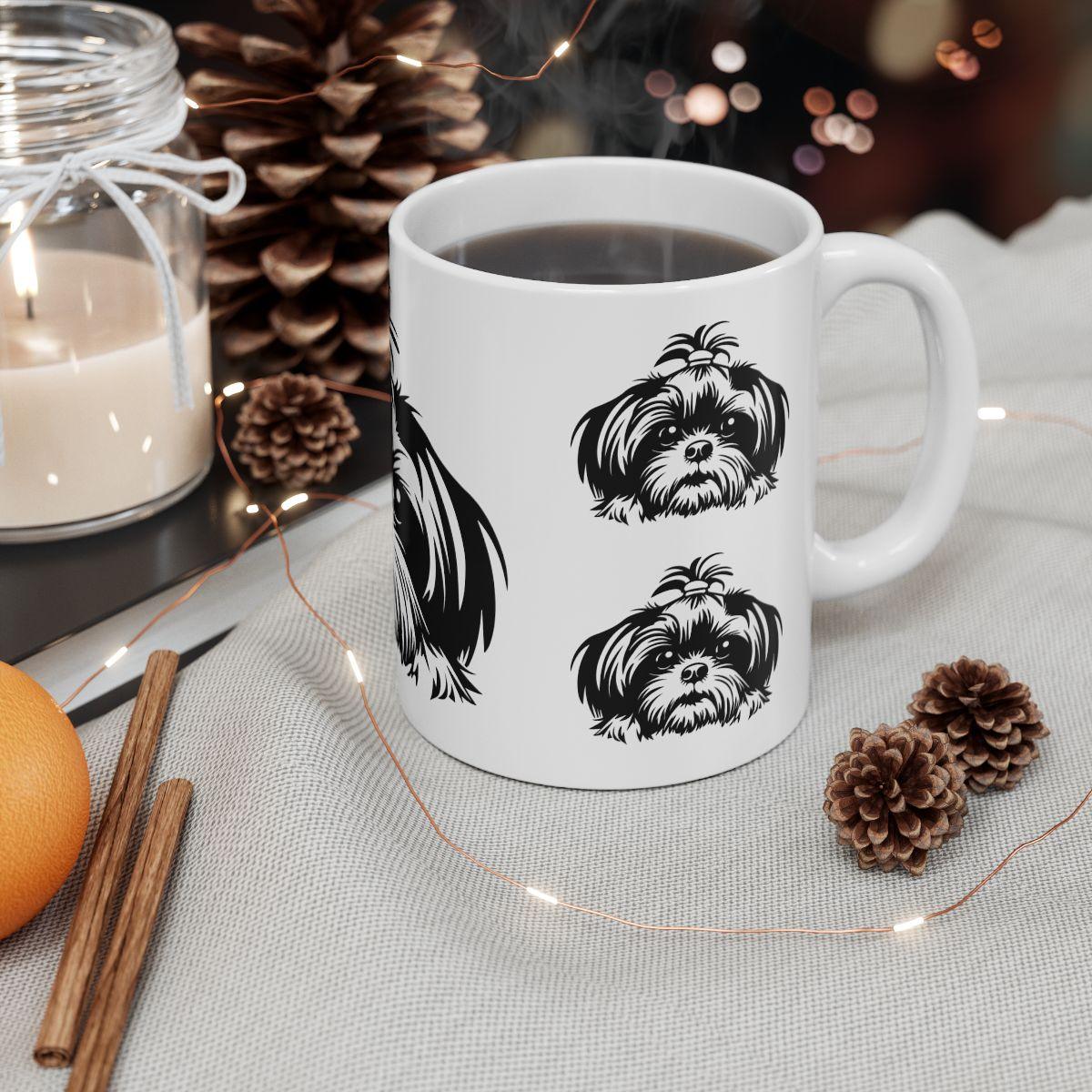 Shih-Tzu-Black-and-White-white-11oz-Mug, (11oz, ) - Shih Tzu Gifts