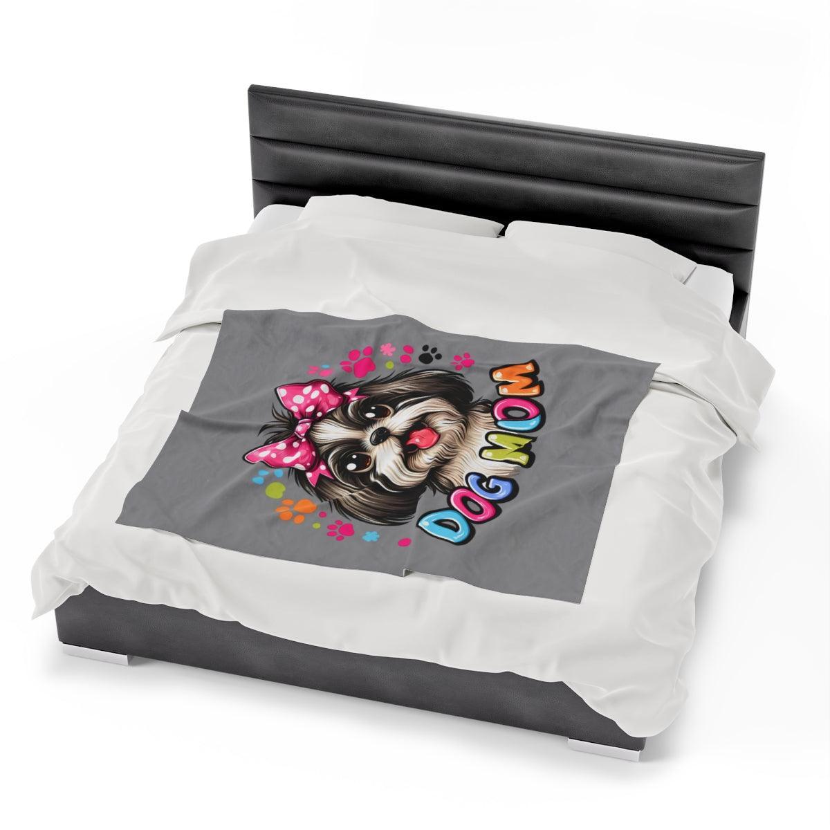 Shih Tzu Dog Mom Plush Blanket - Shih Tzu Gifts