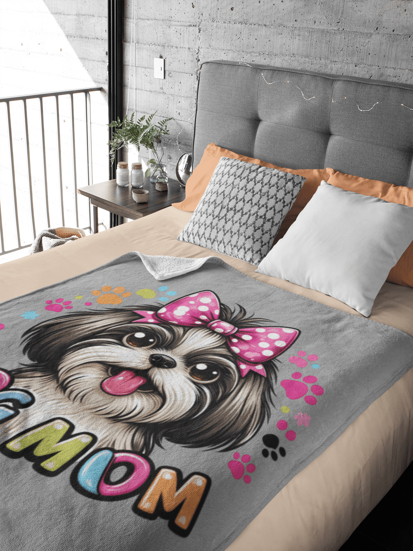 Shih Tzu Dog Mom Plush Blanket - Shih Tzu Gifts