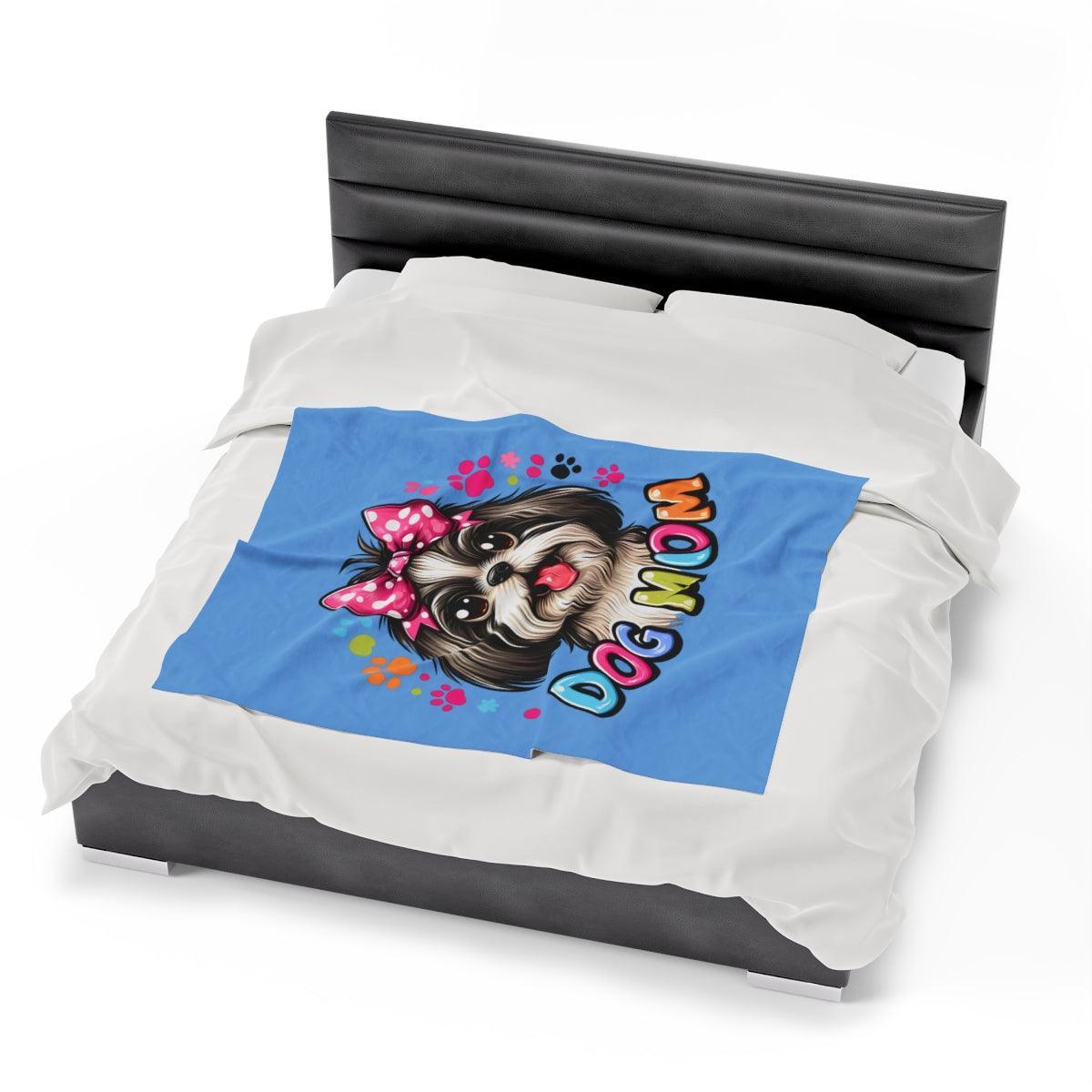 Shih Tzu Dog Mom Plush Blanket - Shih Tzu Gifts