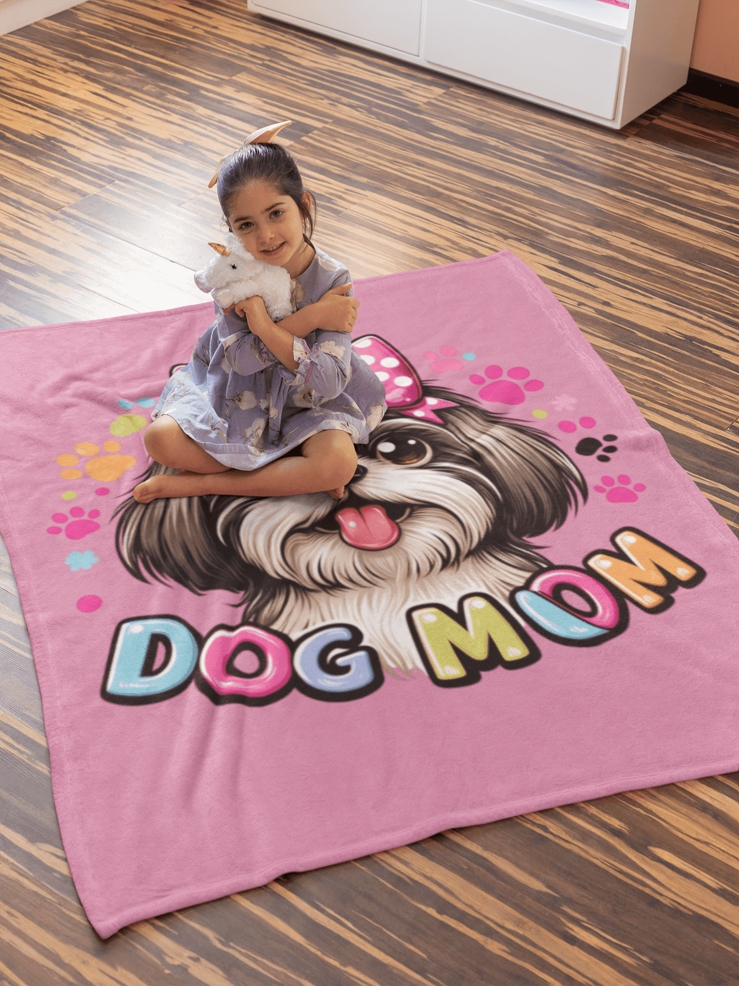 Shih Tzu Dog Mom Plush Blanket - Shih Tzu Gifts