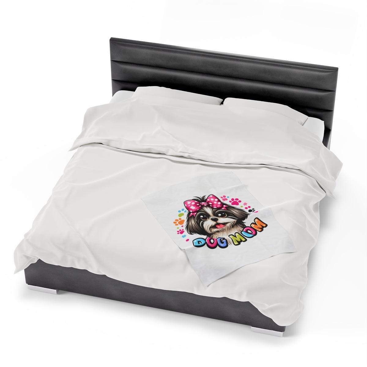 Shih Tzu Dog Mom Plush Blanket - Shih Tzu Gifts