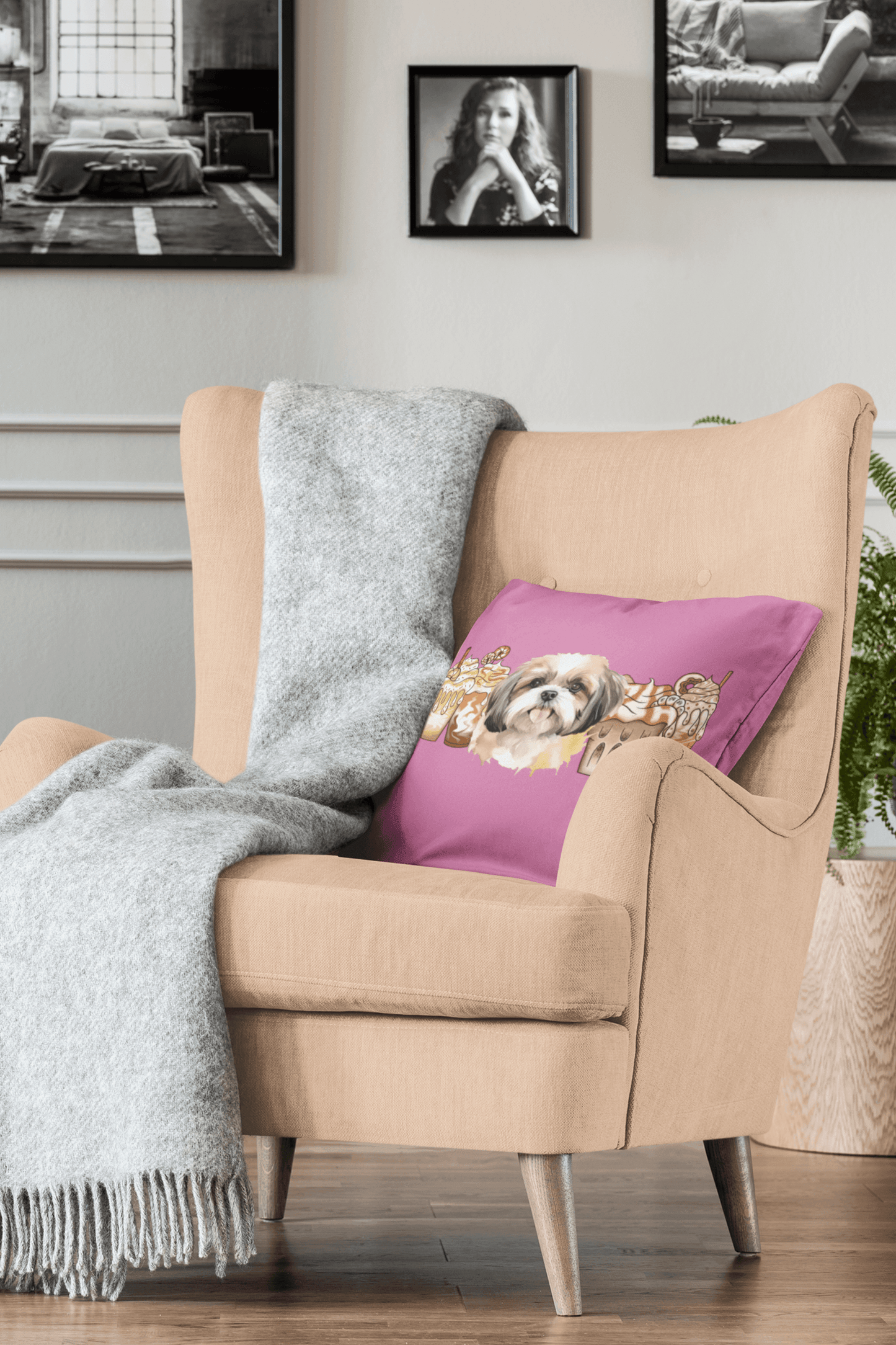 Shih Tzu With Ice Coffee Pillow - Shih Tzu Gifts