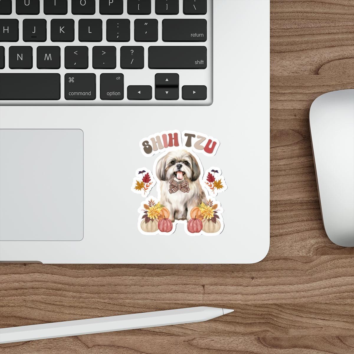 Shih Tzu In Fall Die-Cut Stickers - Shih Tzu Gifts