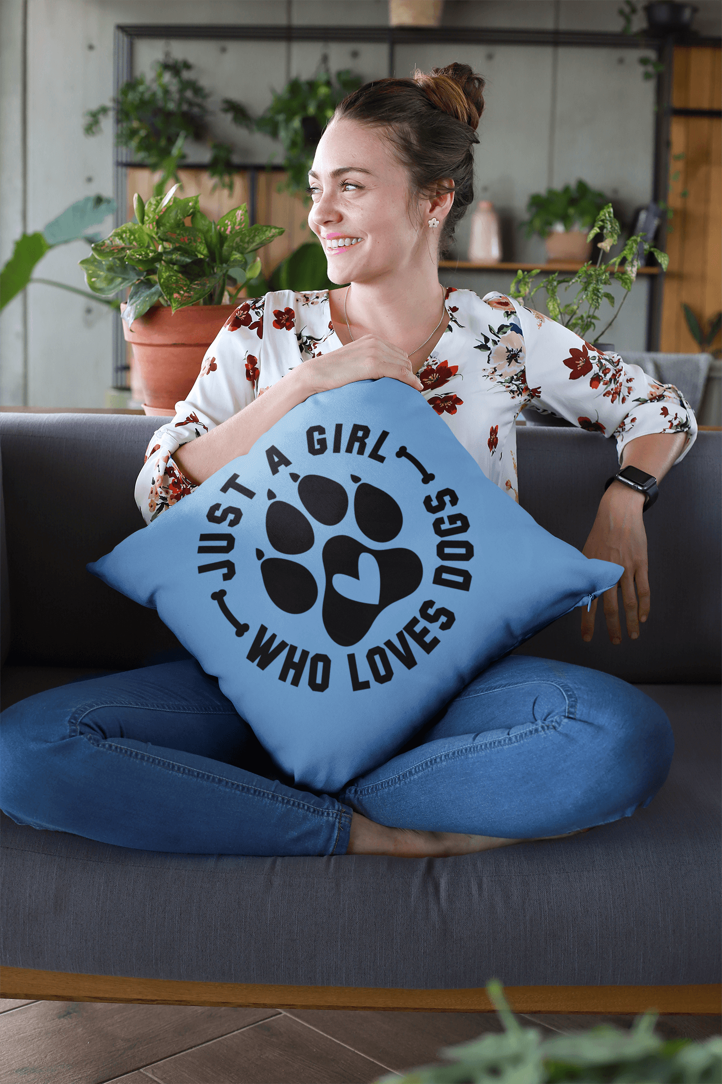 Just a Girl Who Loves Dogs Pillow