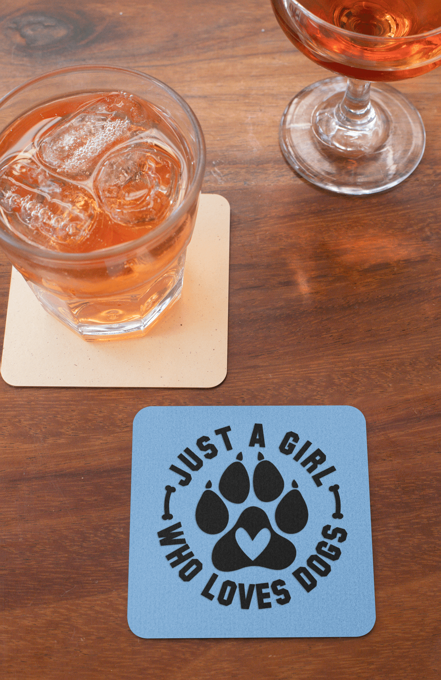 Just a Girl Who Loves Dogs Corkwood Coaster Set