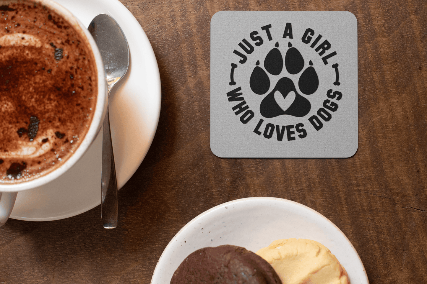 Just a Girl Who Loves Dogs Corkwood Coaster Set
