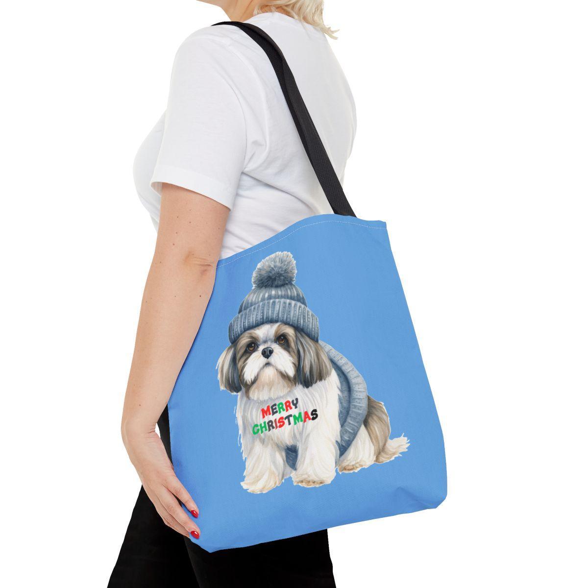 Merry Christmas Shih Tzu Tote Bag - Perfect Holiday Gift for Dog Lovers - Shih Tzu Gifts