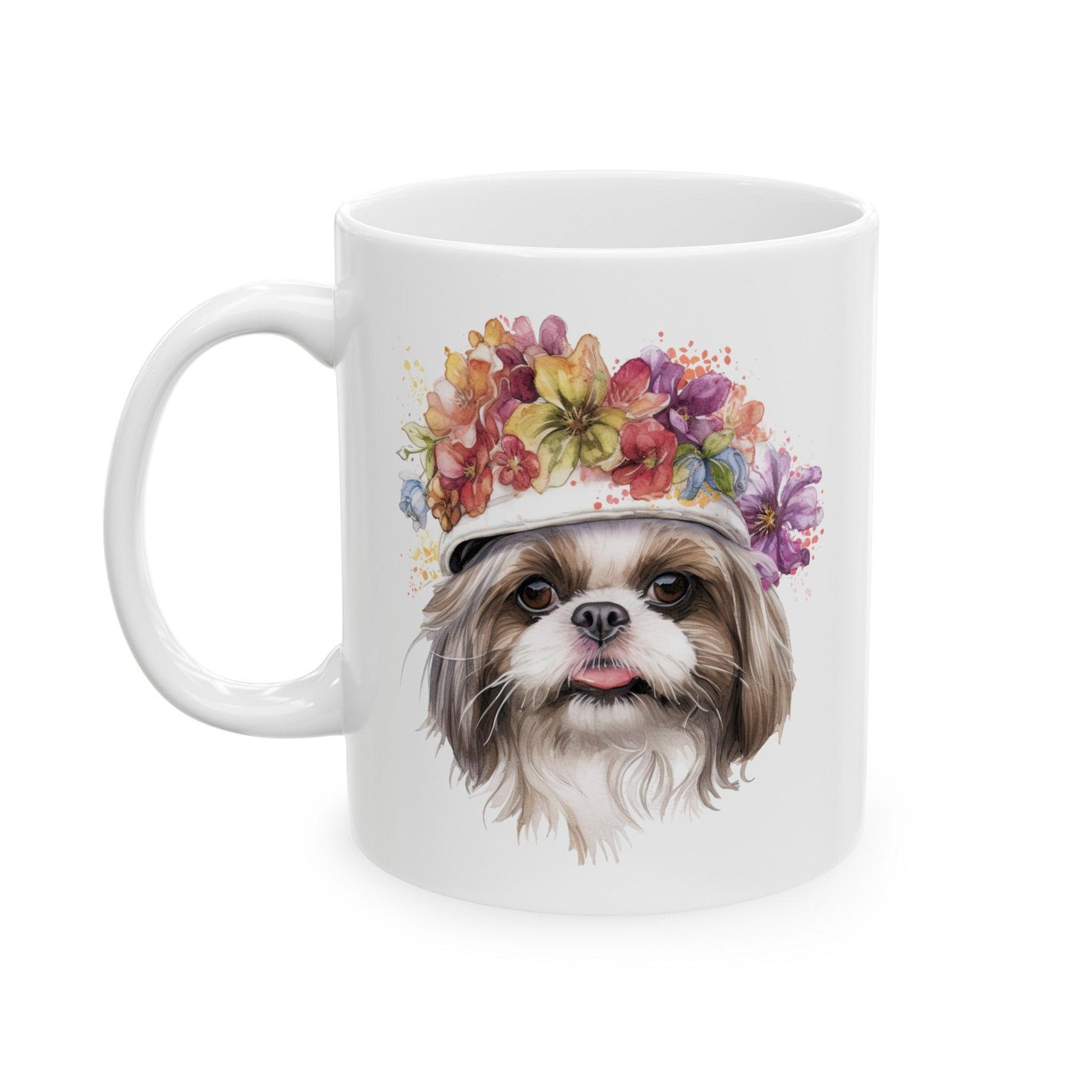 Shih Tzu With Flower Hat Ceramic Mug - Shih Tzu Gifts