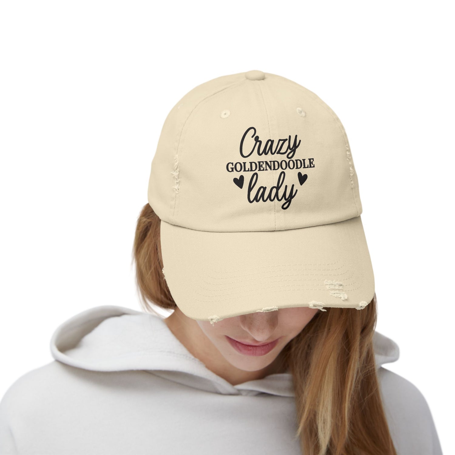 Crazy Goldendoodle Lady Distressed Hat – Cotton Twill Dog Mom Cap