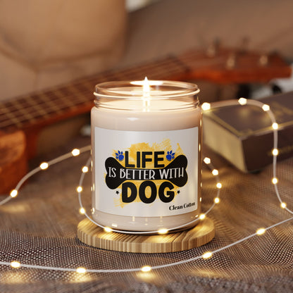 Life Is Better With Dog Scented Soy Candle – Perfect Gift for Dog Lovers