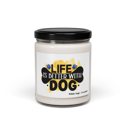 Life Is Better With Dog Scented Soy Candle – Perfect Gift for Dog Lovers