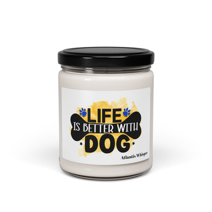 Life Is Better With Dog Scented Soy Candle – Perfect Gift for Dog Lovers