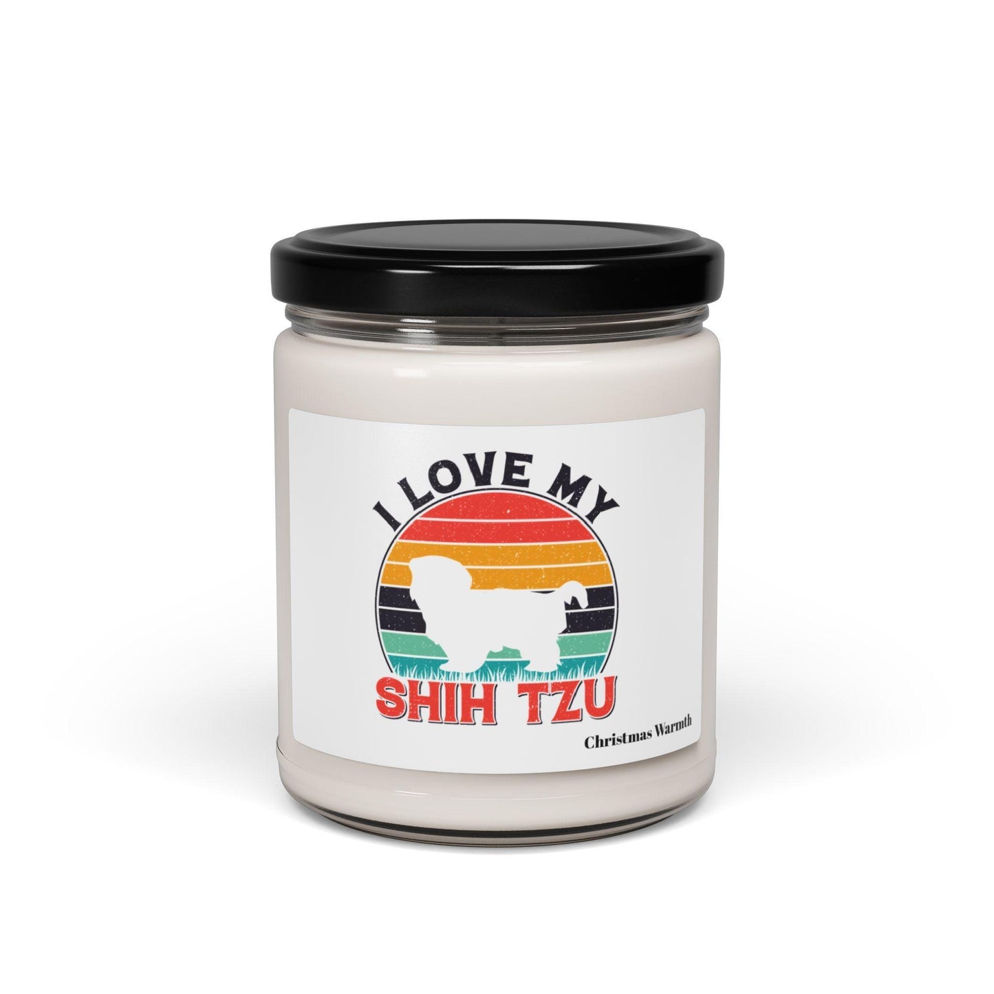 I Love My Shih Tzu With Rainbow Scented Soy Candle - Shih Tzu Gifts