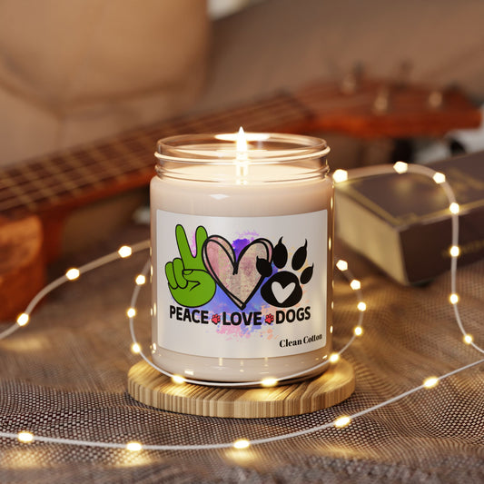 Peace Love Dogs Scented Soy Candle – Perfect Gift for Dog Lovers