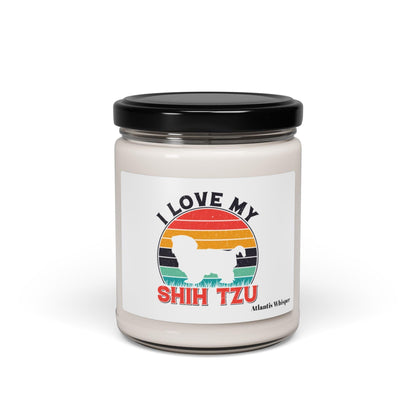 I Love My Shih Tzu With Rainbow Scented Soy Candle - Shih Tzu Gifts