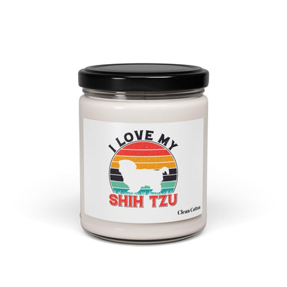 I Love My Shih Tzu With Rainbow Scented Soy Candle - Shih Tzu Gifts