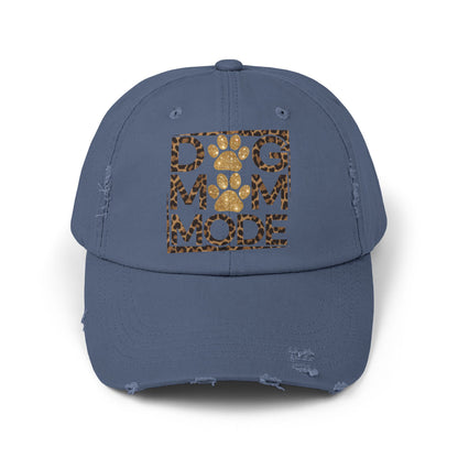 Dog Mom Mode Distressed Hat – Adjustable Cotton Twill Cap
