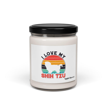 I Love My Shih Tzu With Rainbow Scented Soy Candle - Shih Tzu Gifts