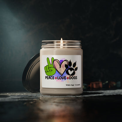 Peace Love Dogs Scented Soy Candle – Perfect Gift for Dog Lovers
