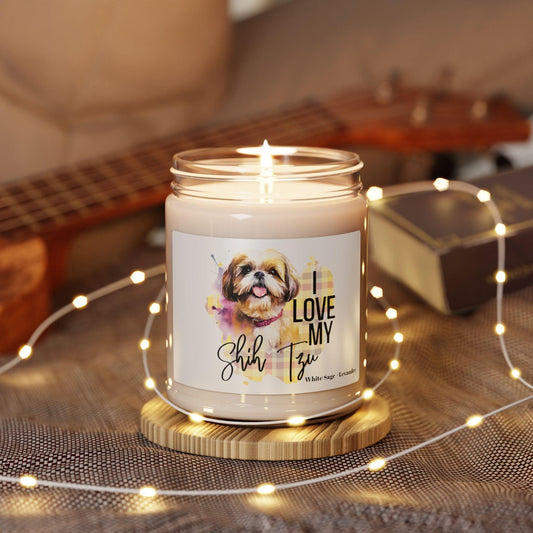 I Love My Shih Tzu Scented Soy Candle 9oz - Shih Tzu Gifts