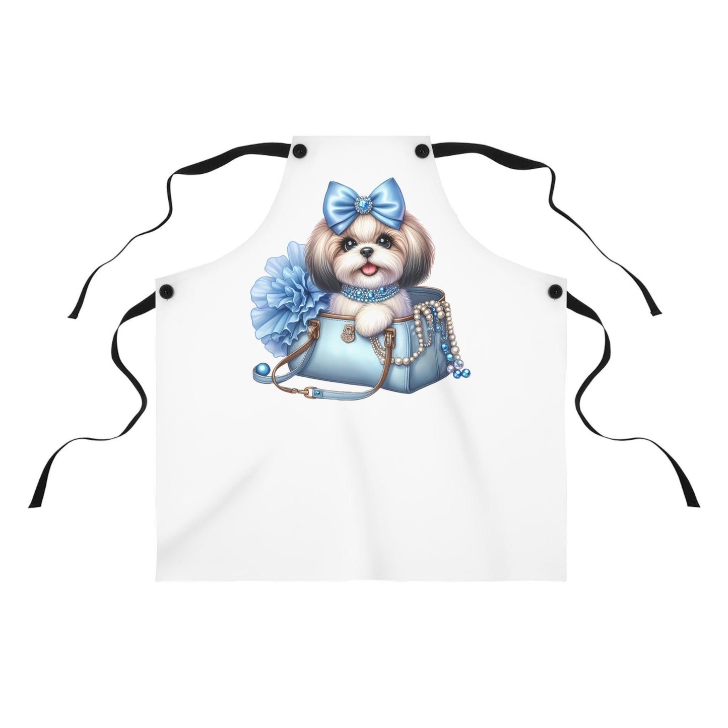 Blue Bow Shih Tzu Apron - Shih Tzu Gifts