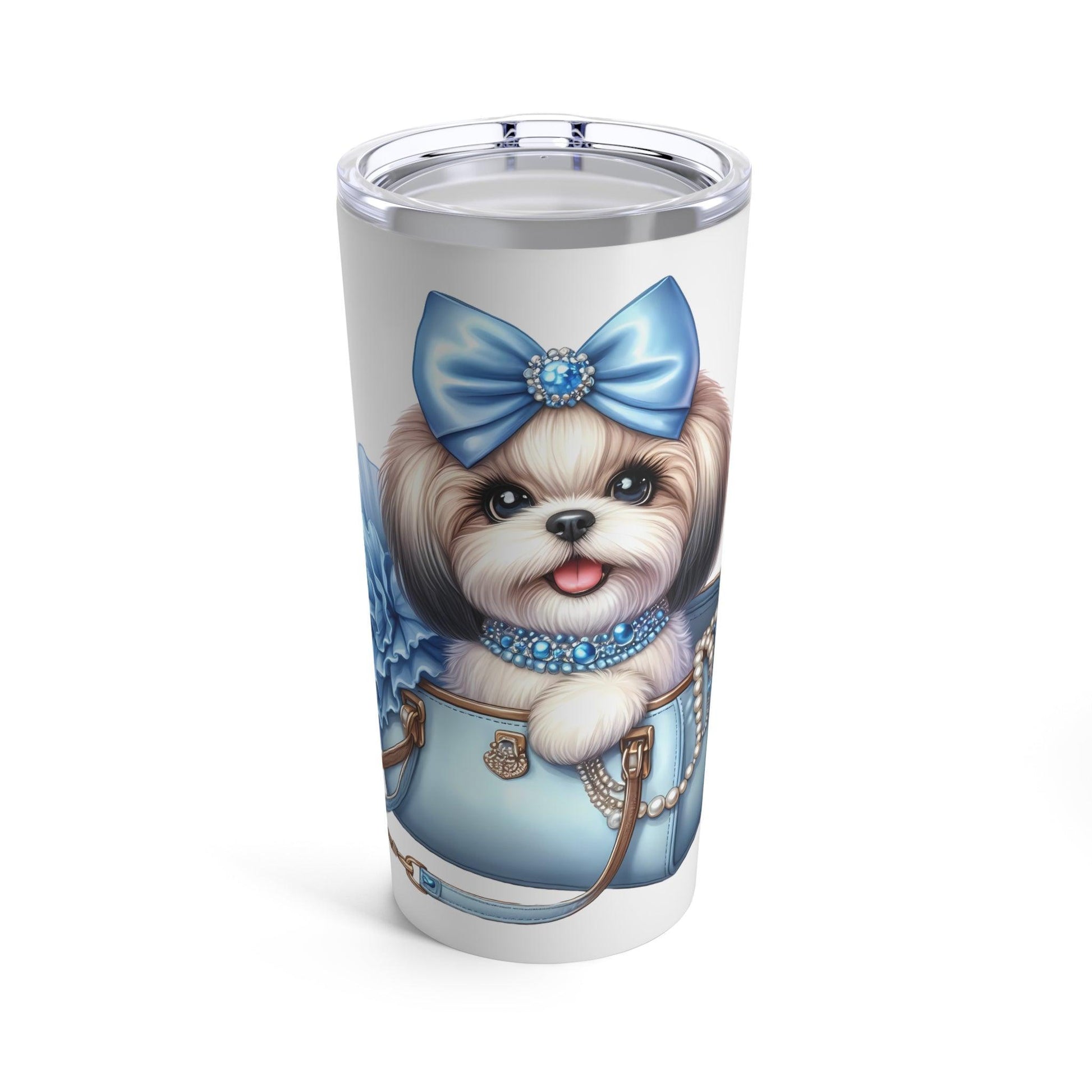 Blue Bow Shih Tzu Tumbler - Shih Tzu Gifts