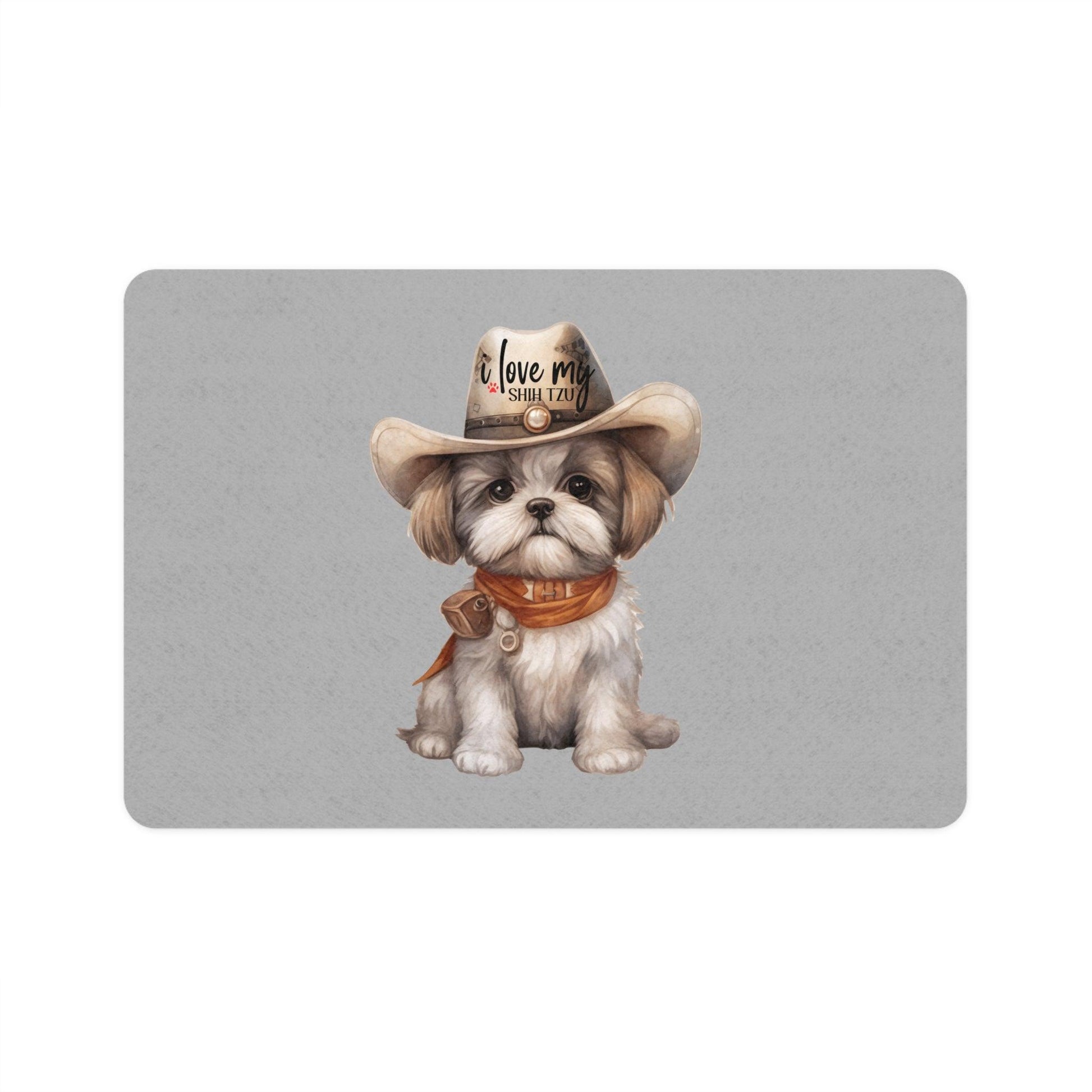 Cowboy Shih Tzu Pet Food Mat - Shih Tzu Gifts