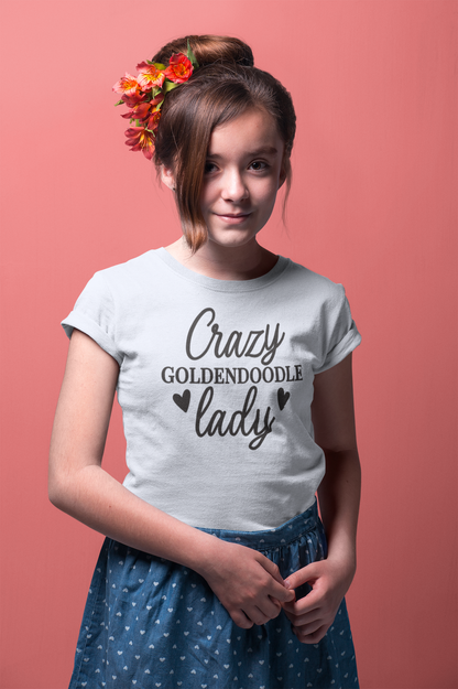 Crazy Goldendoodle Lady Youth T-Shirt – Cute Gift for Doodle Fans
