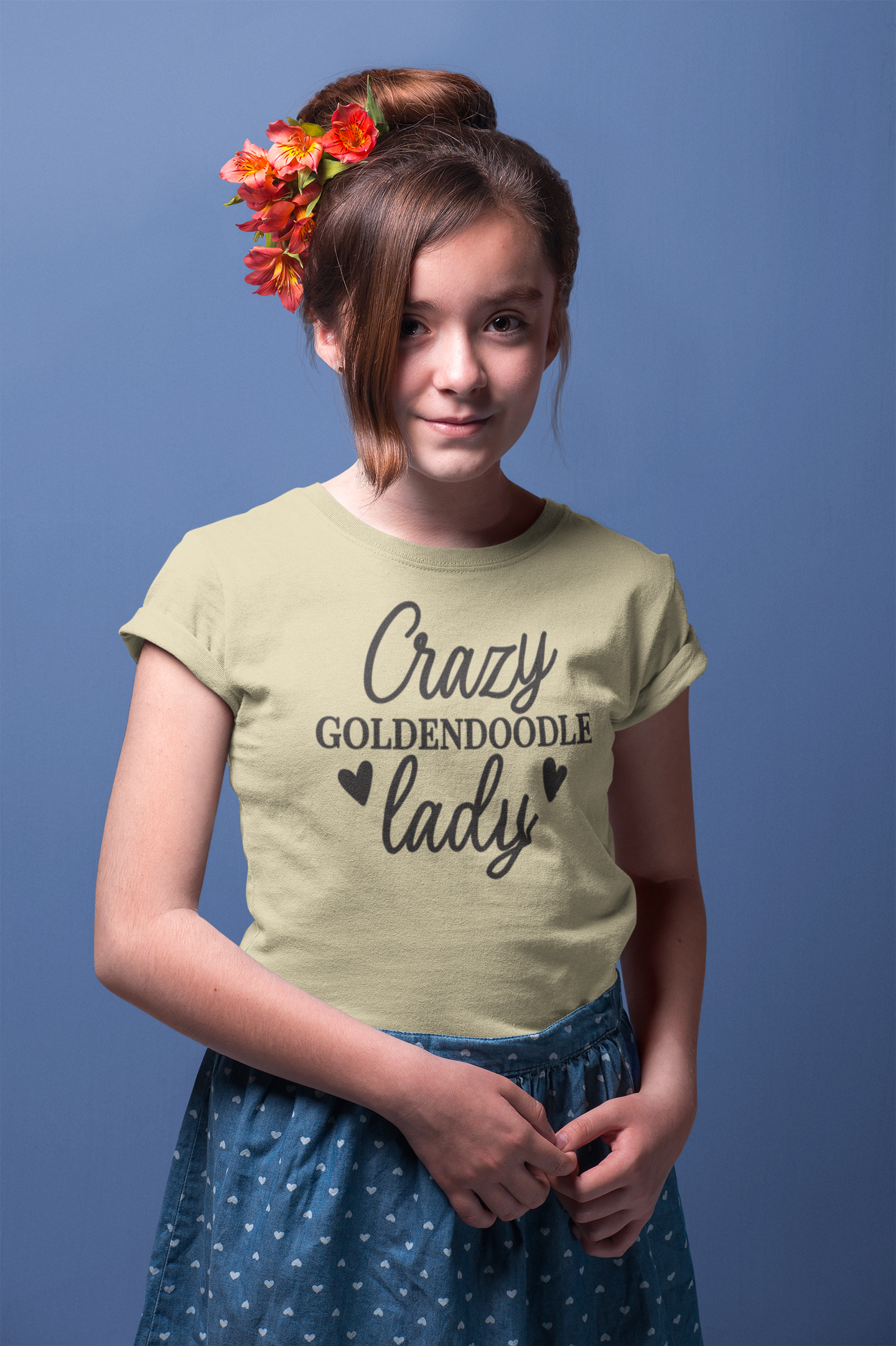 Crazy Goldendoodle Lady Youth T-Shirt – Cute Gift for Doodle Fans