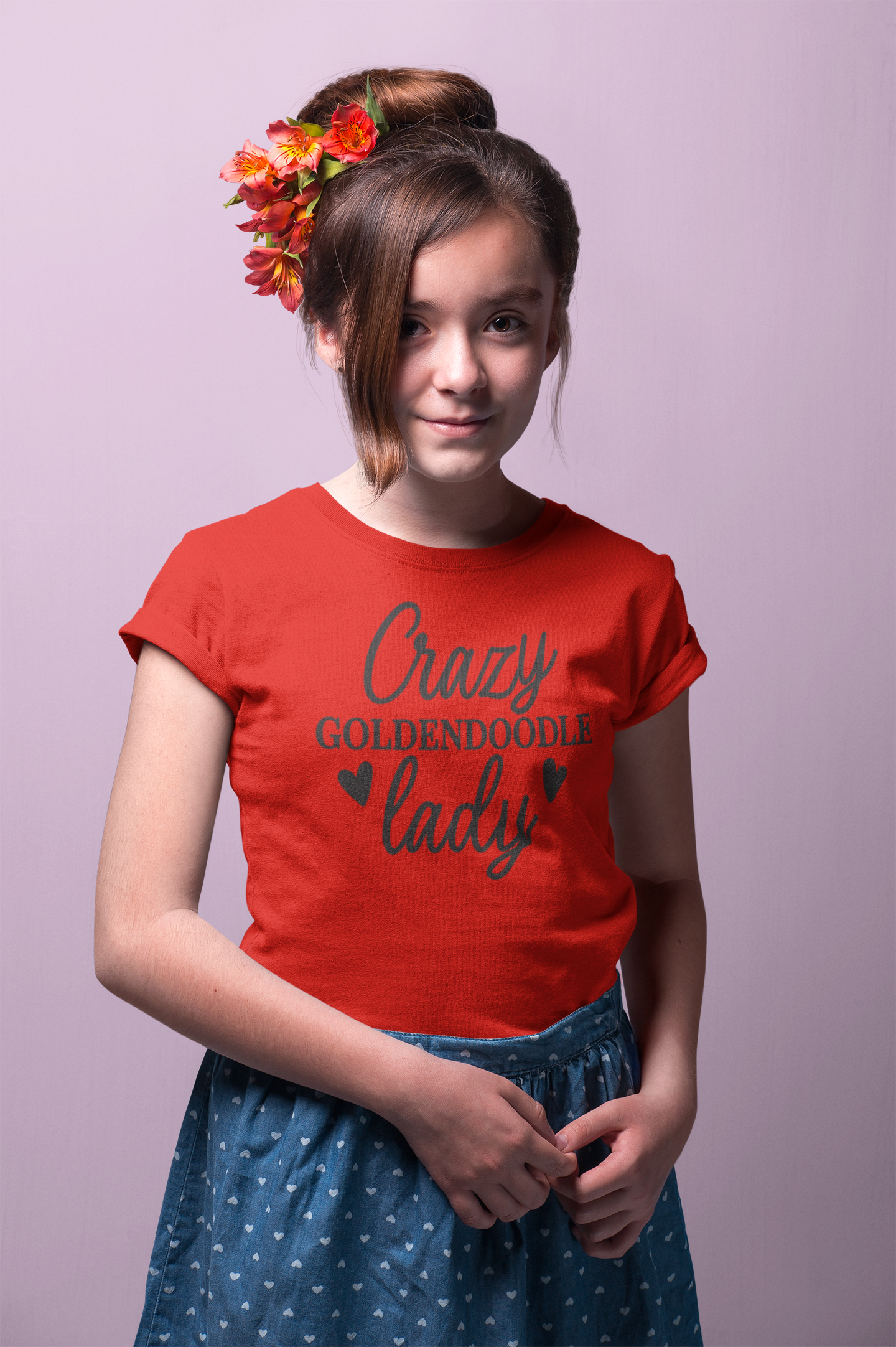 Crazy Goldendoodle Lady Youth T-Shirt – Cute Gift for Doodle Fans