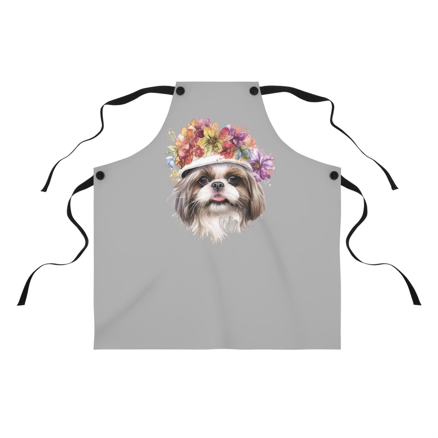 Shih Tzu With Flowers Hat Apron - Shih Tzu Gifts