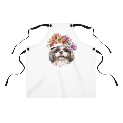 Shih Tzu With Flowers Hat Apron - Shih Tzu Gifts
