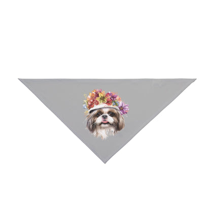 Shih Tzu With Flower Hat Pet Bandana - Shih Tzu Gifts