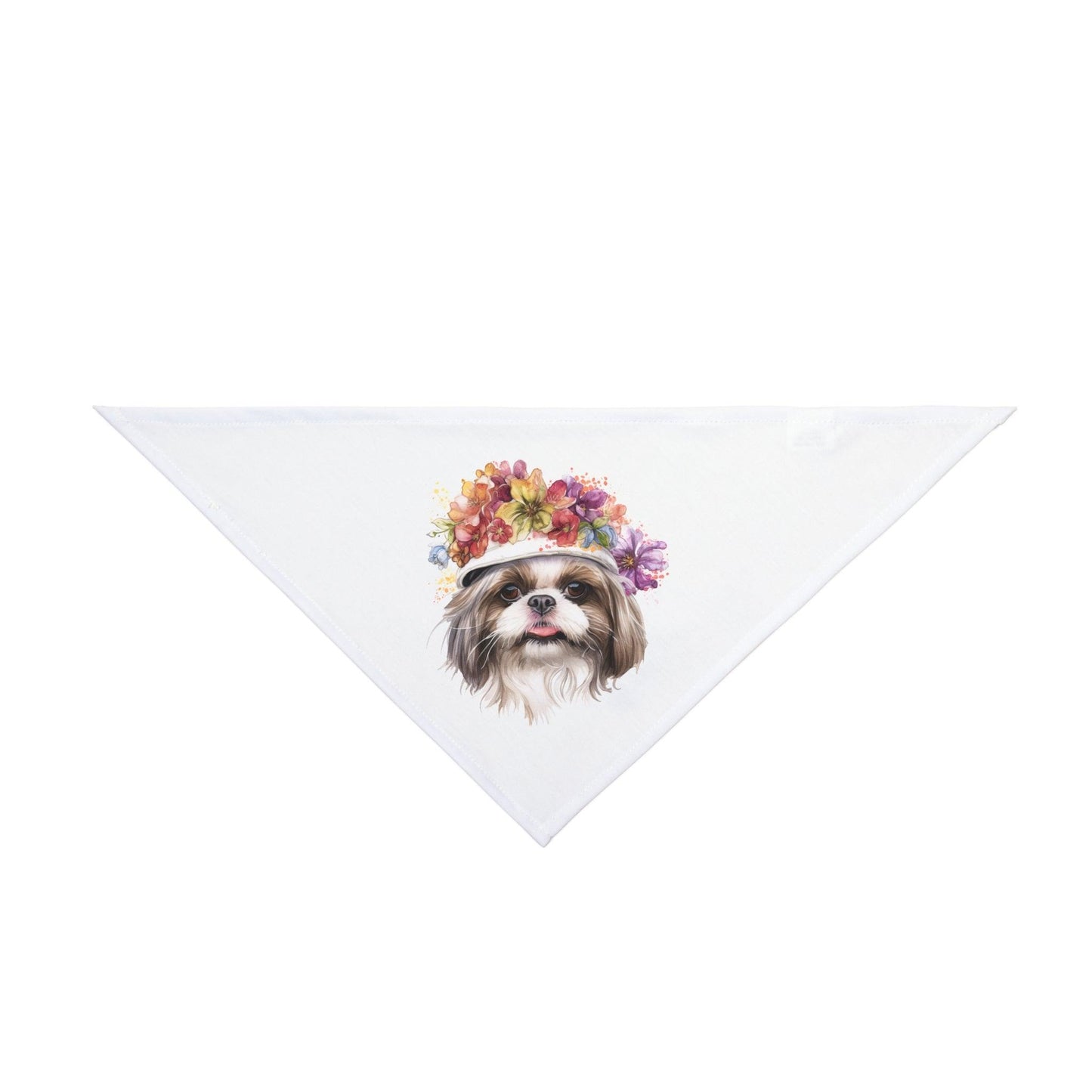 Shih Tzu With Flower Hat Pet Bandana - Shih Tzu Gifts