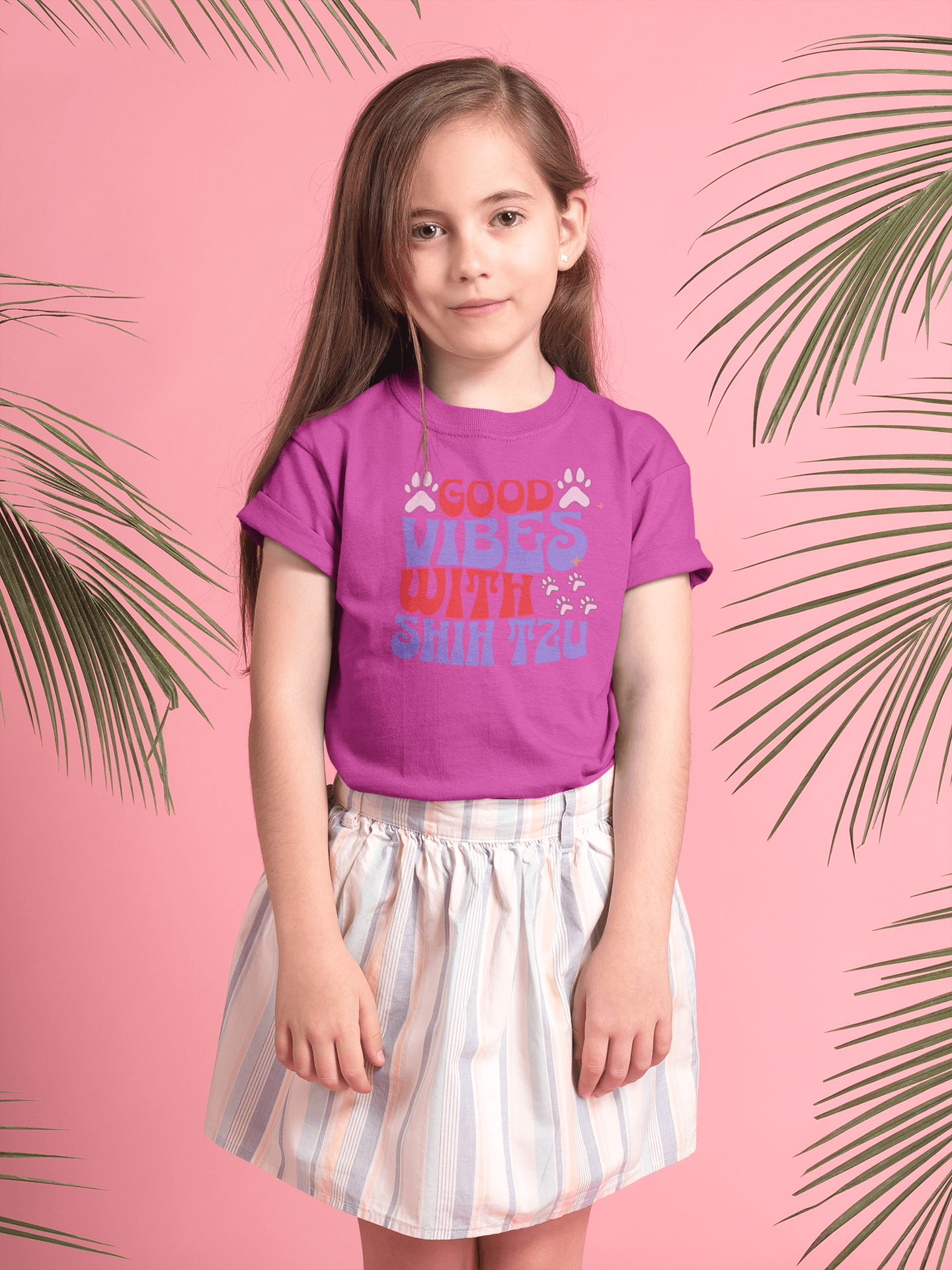 Good Vibes With Shih Tzu Youth Shirt - Fun Gift for Dog Lovers