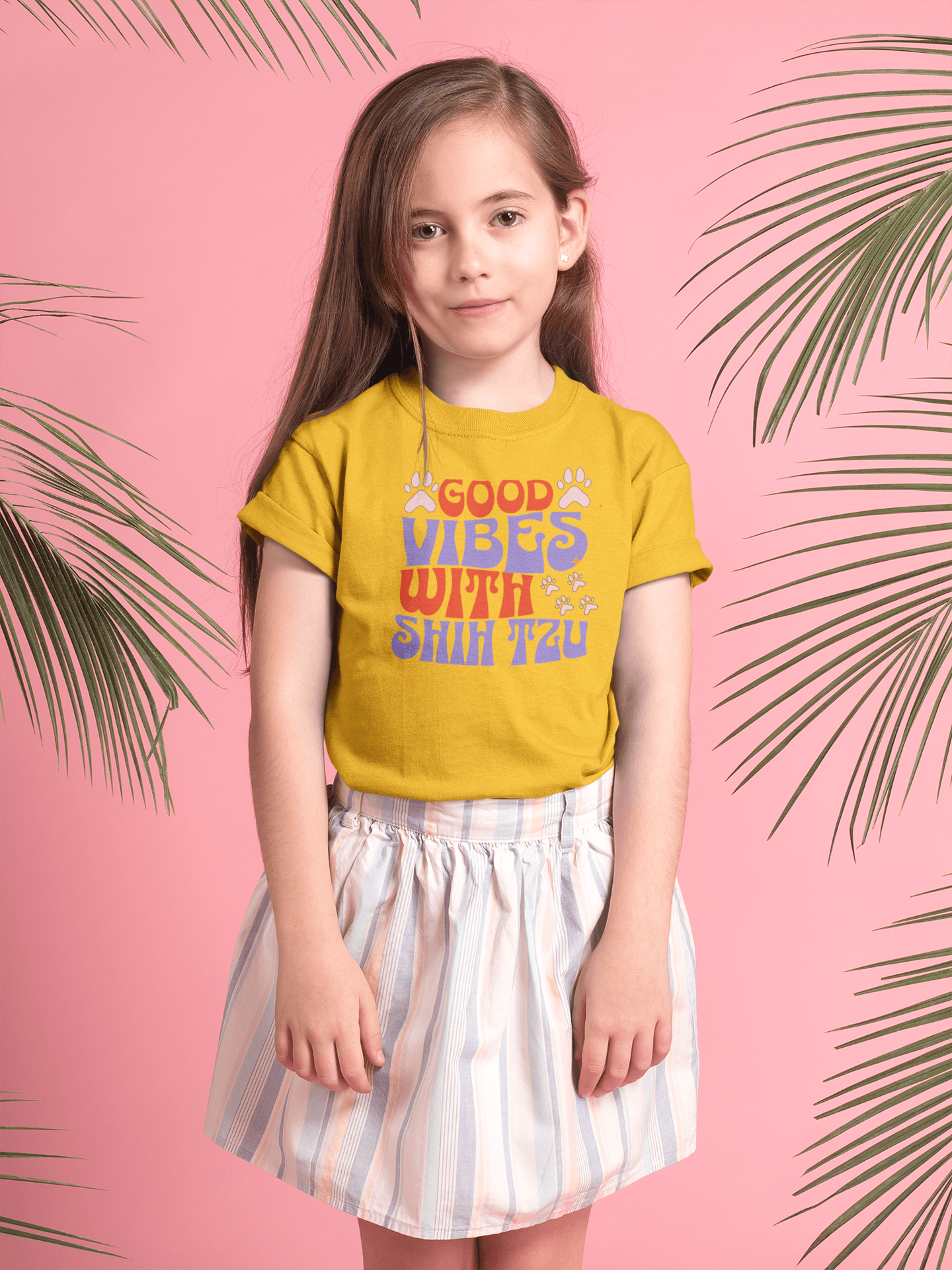 Good Vibes With Shih Tzu Youth Shirt - Fun Gift for Dog Lovers