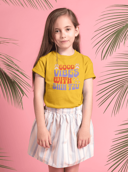 Good Vibes With Shih Tzu Youth Shirt - Fun Gift for Dog Lovers