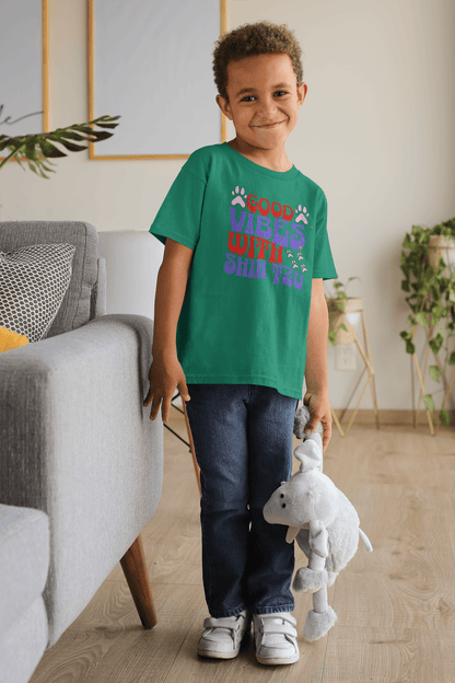 Good Vibes With Shih Tzu Youth Shirt - Fun Gift for Dog Lovers