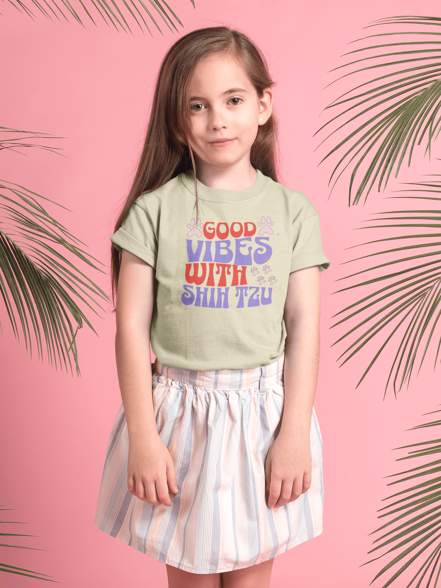 Good Vibes With Shih Tzu Youth Shirt - Fun Gift for Dog Lovers