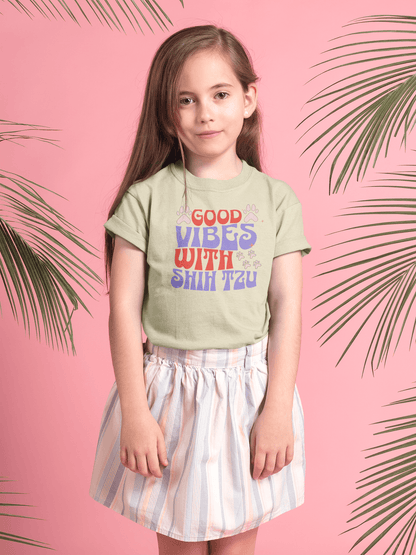Good Vibes With Shih Tzu Youth Shirt - Fun Gift for Dog Lovers
